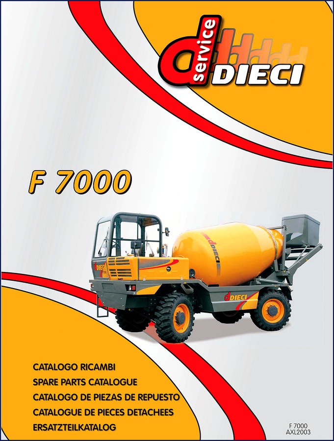 Dieci F 7000 Parts Catalog cover page showing telehandler and catalog title
