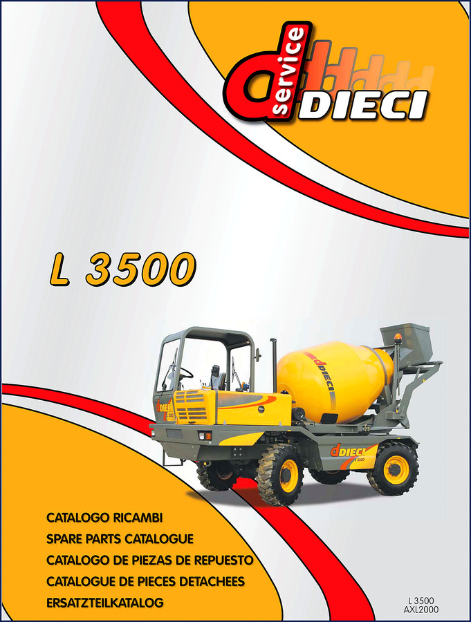 Dieci L 3500, AXL2000 Parts Catalog front cover – OEM spare parts manual 169 pages