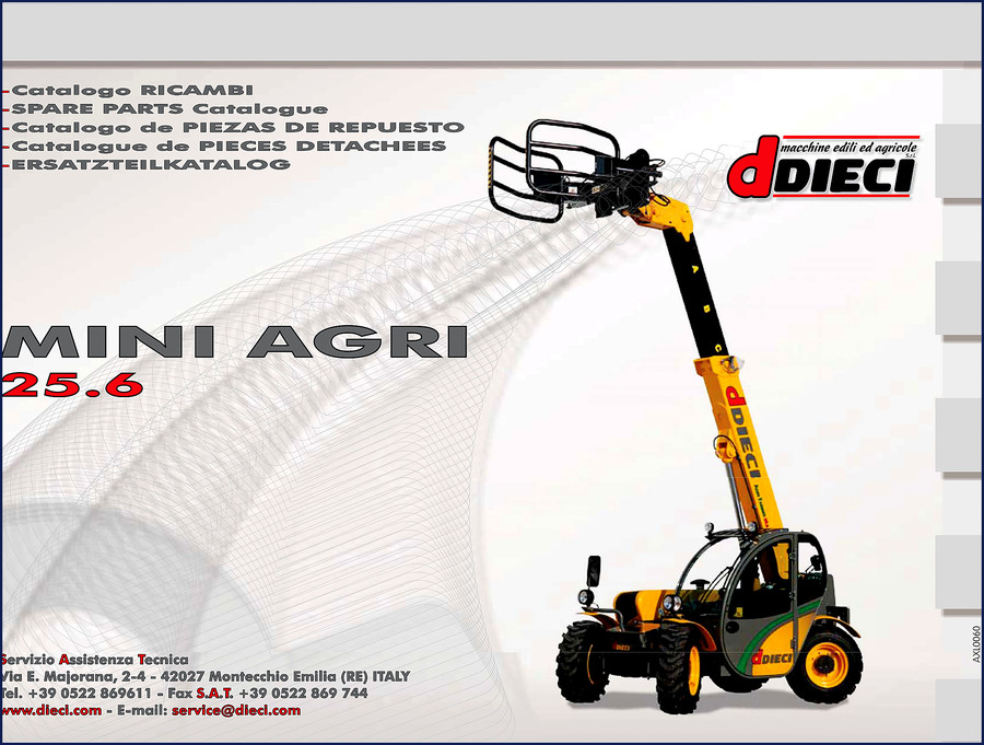 Dieci Mini Agri 25.6 2010 Operators Manual cover showing telescopic handler on farm