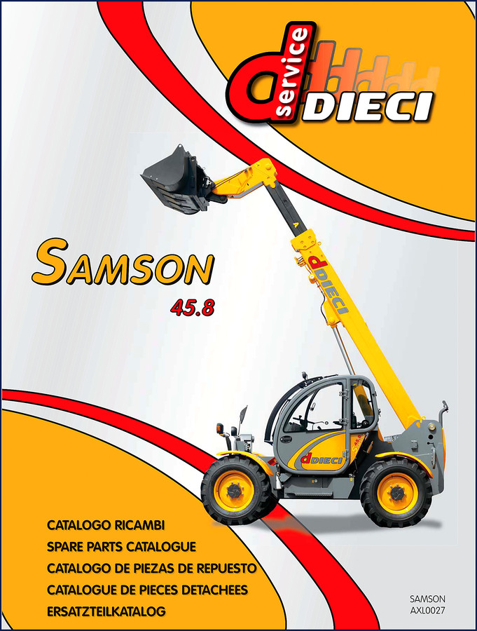 Dieci Samson Parts Catalog cover showing model Samson and part number AXL0027, factory document