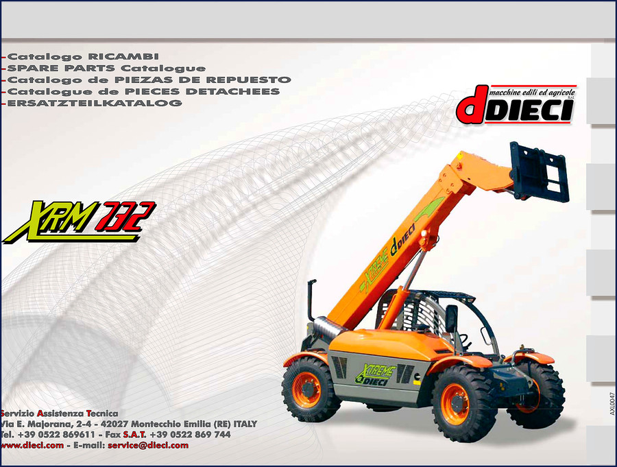 Dieci XRM 732 Parts Catalog – OEM 215-page spare parts manual cover