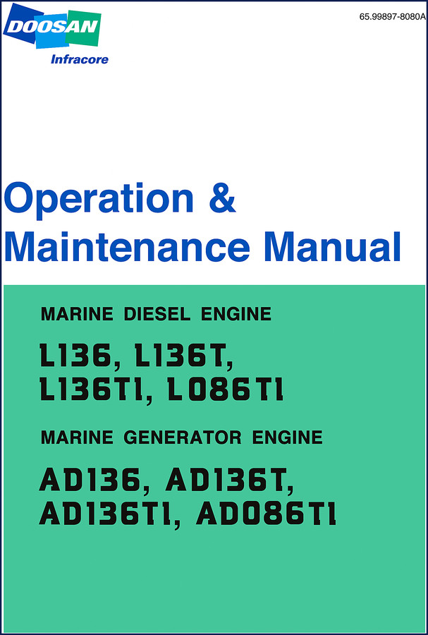 Doosan L136, L136T, L136T1, L086T1, AD136 Operators Manual cover page