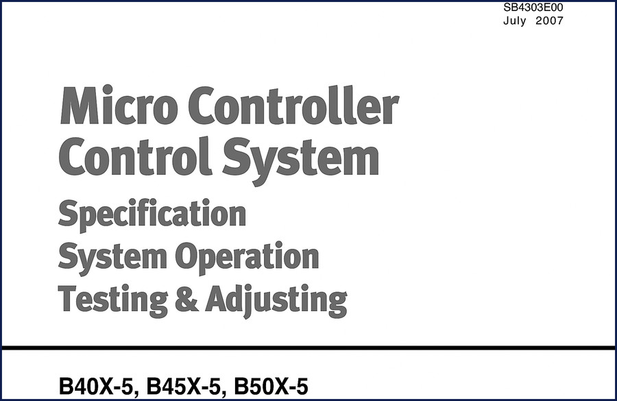 Doosan B40X-5 B45X-5 B50X-5 2007 Technical Manual cover showing controller system