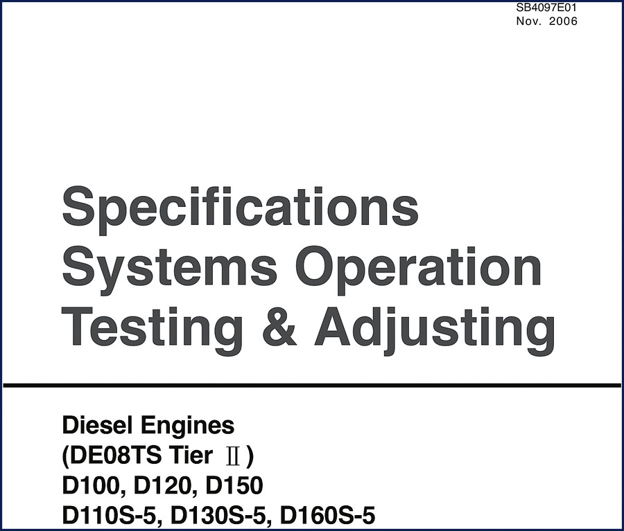 Doosan D100 D120 D150 D110S-5 D130S-5 2011 Technical Manual cover - factory diesel engine service documentation