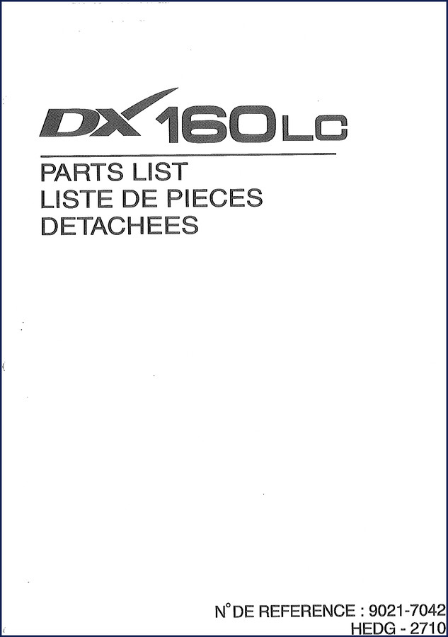 Doosan DX 160LC Parts Catalog – 624-page OEM factory parts manual cover