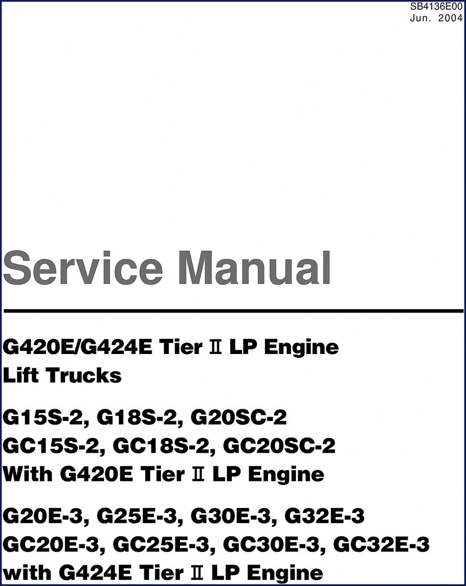Doosan G15S-2 G18S-2 G20SC-2 GC15S-2 GC18S-2 2004 Service Manual cover page