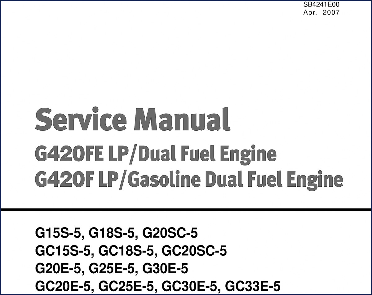 2007 Doosan G15S-5 G18S-5 G20SC-5 GC15S-5 GC18S-5 Service Manual cover page