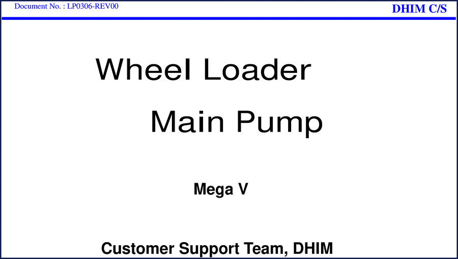 Doosan Mega V Wheel Loader Training Manual – factory pump document cover
