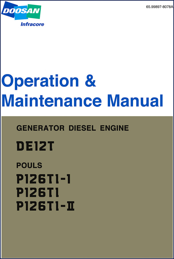 Doosan DE12T P126T1-II factory operators manual cover - 175 pages
