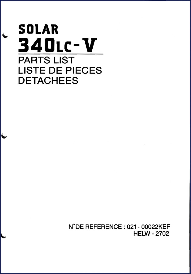 Doosan S340LC-V Parts Catalog cover page - 612 pages OEM parts list manual