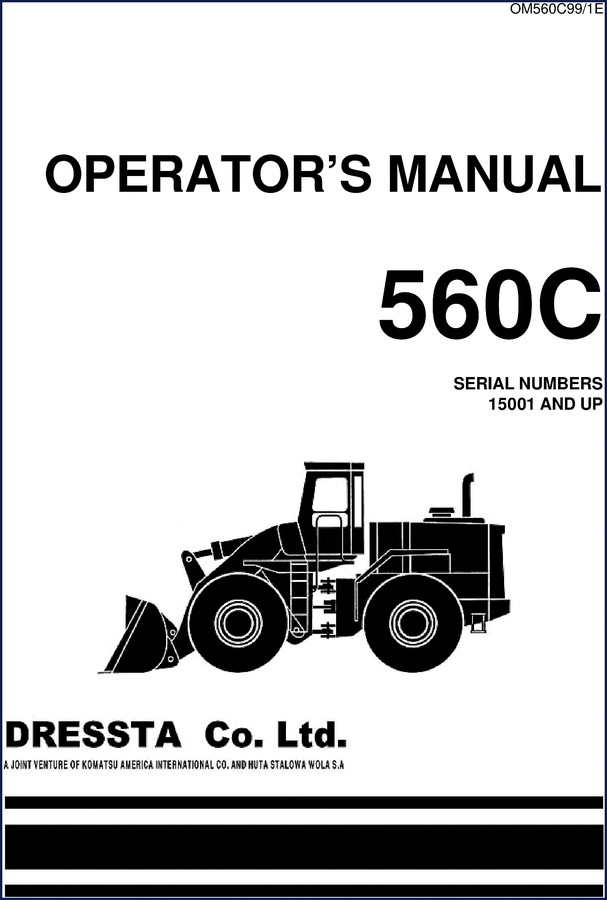 Dressta 560C Operators Manual cover - 167 pages factory OEM document