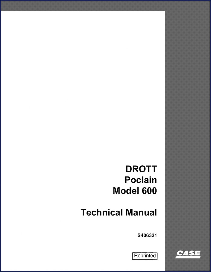 Drott 600 Technical Manual cover - OEM factory documentation for excavator