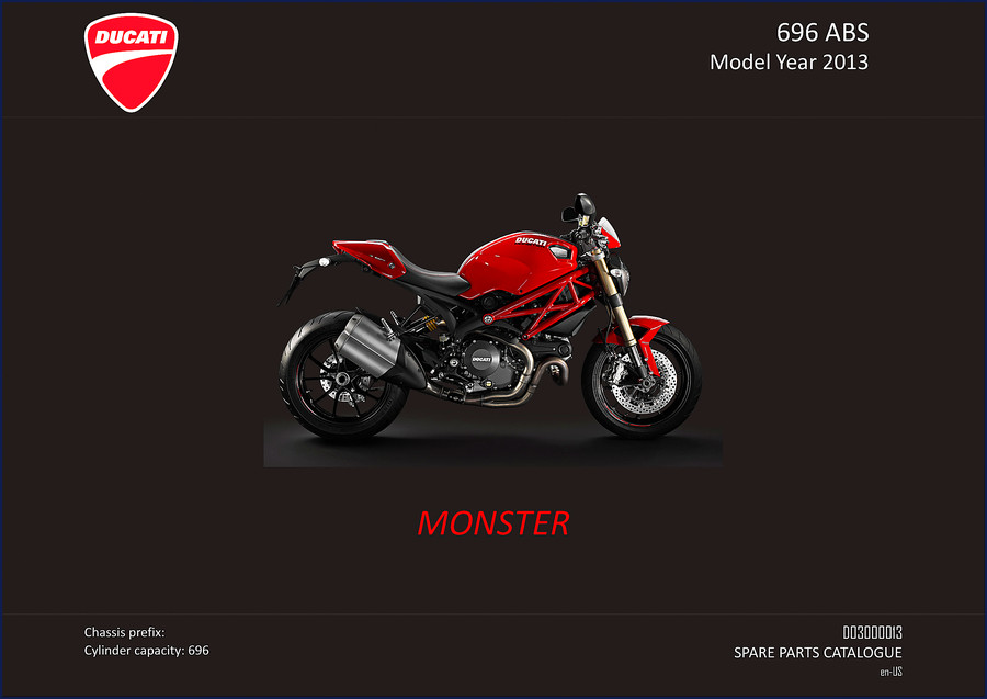 Ducati 696 2013 Parts Catalog cover image