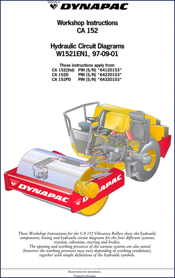 Dynapac CA 152(Std) CA 152D CA 152PD Workshop Manual cover