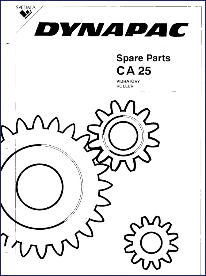 Dynapac CA 25 Parts Catalog cover – OEM factory spare parts manual for vibratory roller