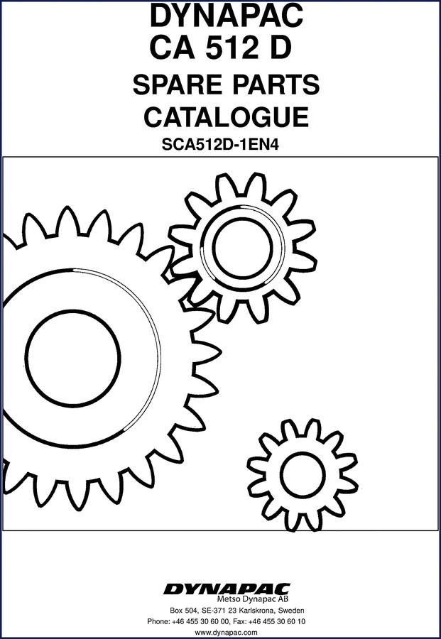 Dynapac CA 512 D Parts Catalog cover - OEM factory spare parts catalogue for vibratory roller