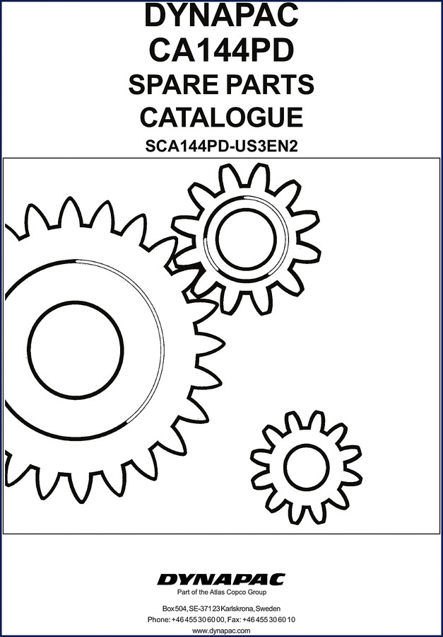 Dynapac CA144PD factory parts catalog cover – 157-page OEM spare parts document for vibratory roller
