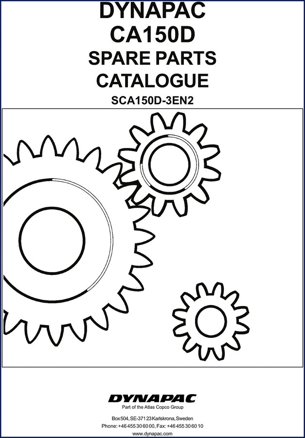 Dynapac CA150D spare parts catalog cover – factory OEM document SCA150D-3EN2
