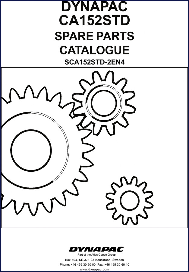 Dynapac CA152STD Parts Catalog cover page - 284 pages factory OEM spare parts manual for vibratory roller