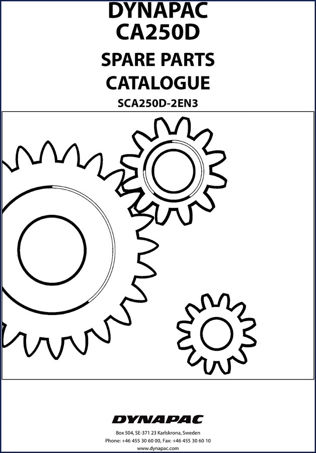 Dynapac CA250D Parts Catalog – OEM factory spare parts guide, 222 pages, for vibratory roller with Cummins engine