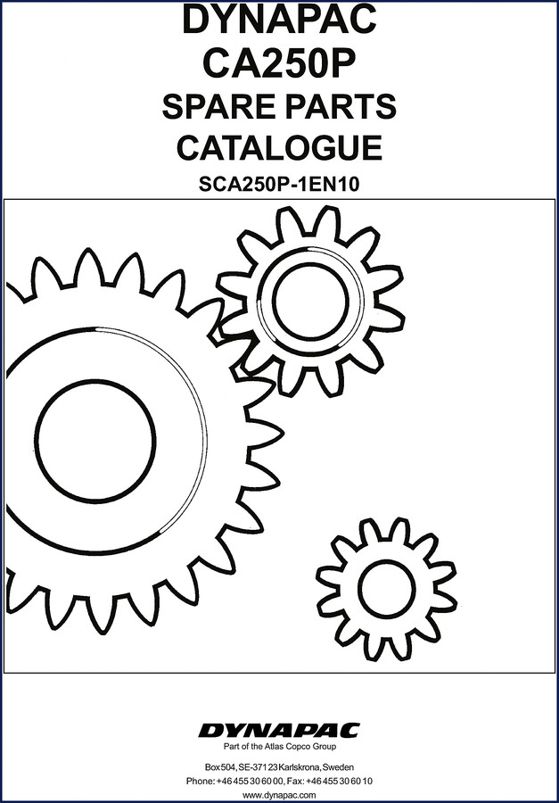 Dynapac CA250P Parts Catalog cover – 379 pages factory OEM spare parts catalogue