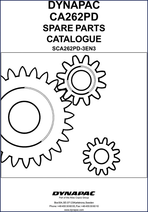 Dynapac CA262PD Parts Catalog cover – OEM factory spare parts manual 334 pages