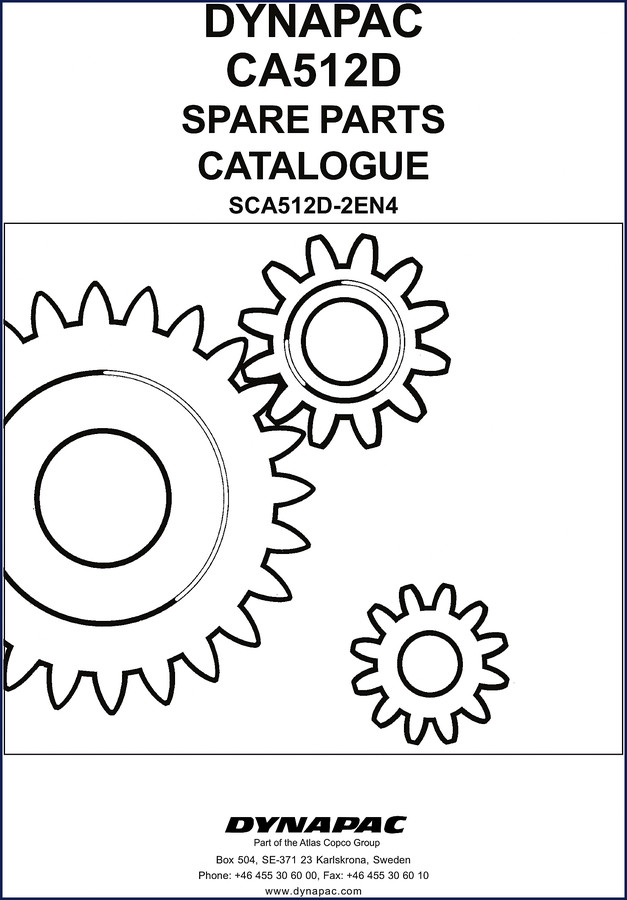 Dynapac CA512D Parts Catalog cover – OEM factory spare parts catalogue for vibratory roller, 345 pages