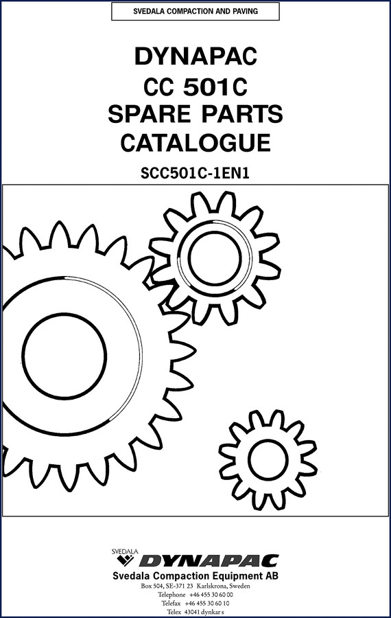Dynapac CC 501C Parts Catalog cover image - 222 pages factory spare parts catalogue