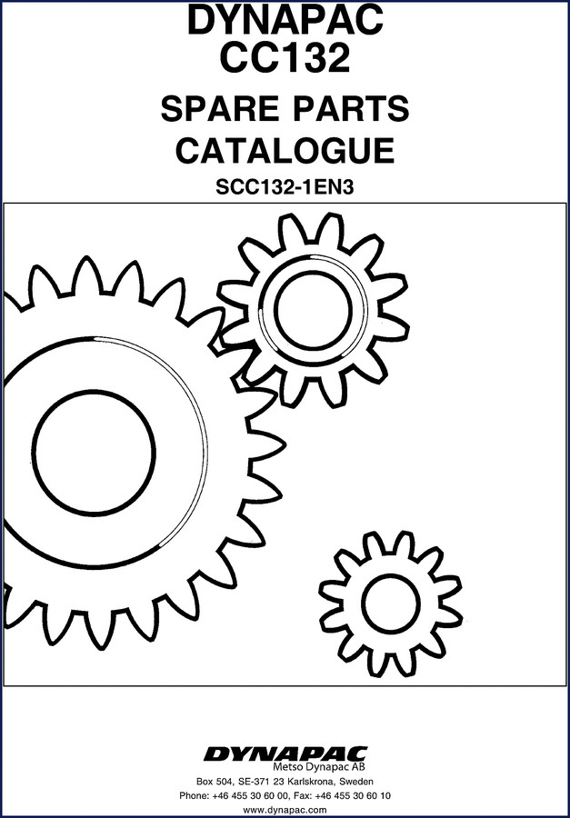 Dynapac CC132 Parts Catalog cover - 282 pages factory spare parts catalogue for vibratory roller