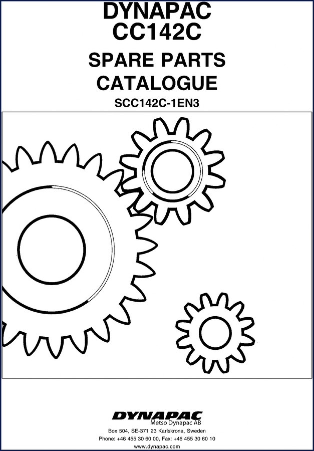 Dynapac CC142C Parts Catalog cover - OEM factory spare parts catalogue 388 pages