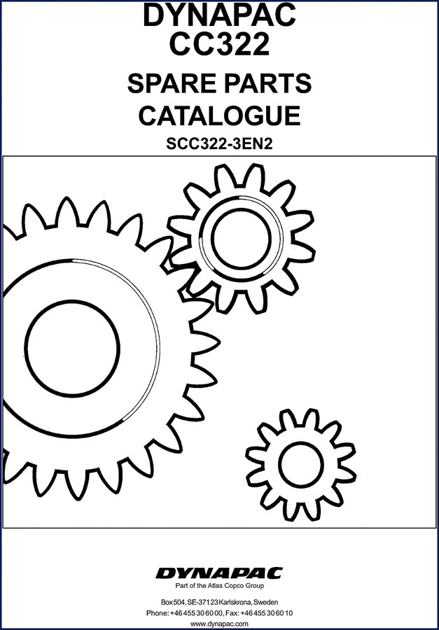Dynapac CC322 Spare Parts Catalogue cover page showing SCC322-1EN5 edition, 367 pages, OEM factory parts catalog for vibratory tandem roller