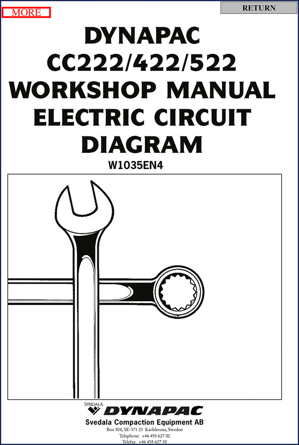 Dynapac CC522 workshop manual cover - OEM electric circuit diagram for CC222 CC422 CC522 rollers