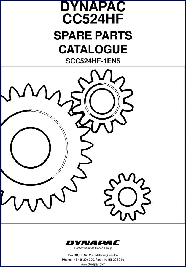 Dynapac CC524HF Spare Parts Catalogue - 558 pages OEM factory manual