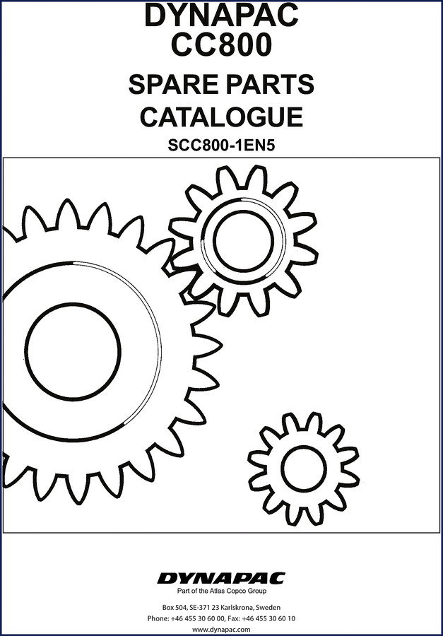Dynapac CC800 Parts Catalog cover, official OEM spare parts catalogue for vibratory roller CC800, 145 pages