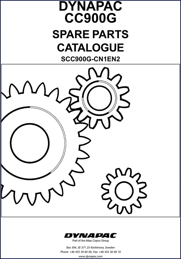 Dynapac CC900G Parts Catalog factory spare parts manual cover