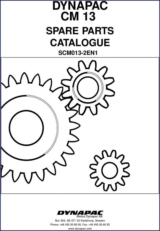 Dynapac CM 13 Parts Catalog cover – 38-page OEM factory spare parts manual