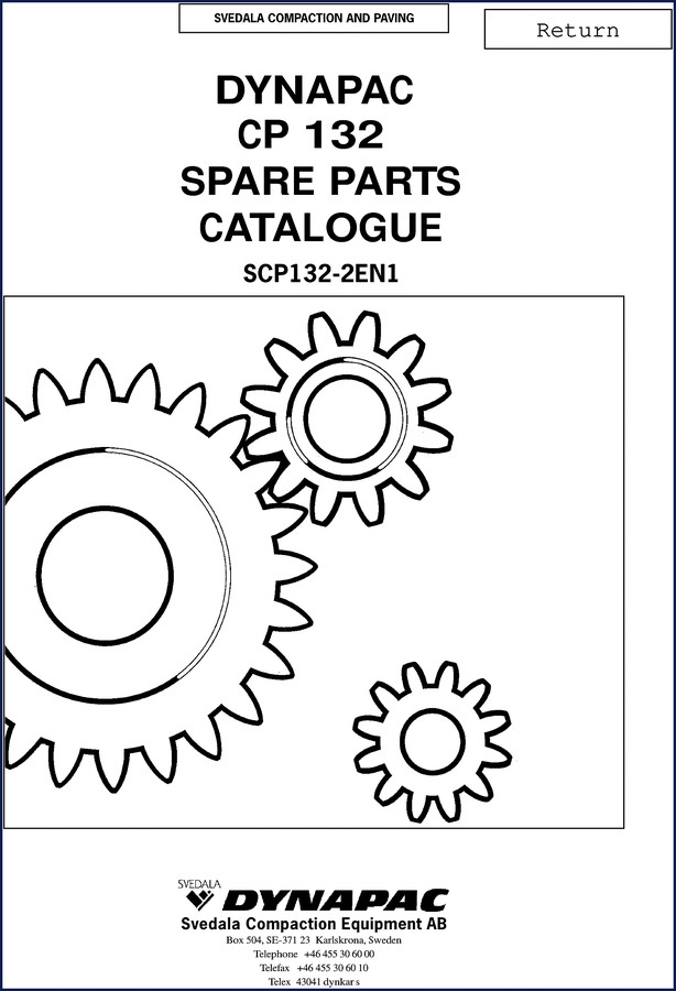 Dynapac CP 132 Parts Catalog – 114-page factory spare parts manual cover
