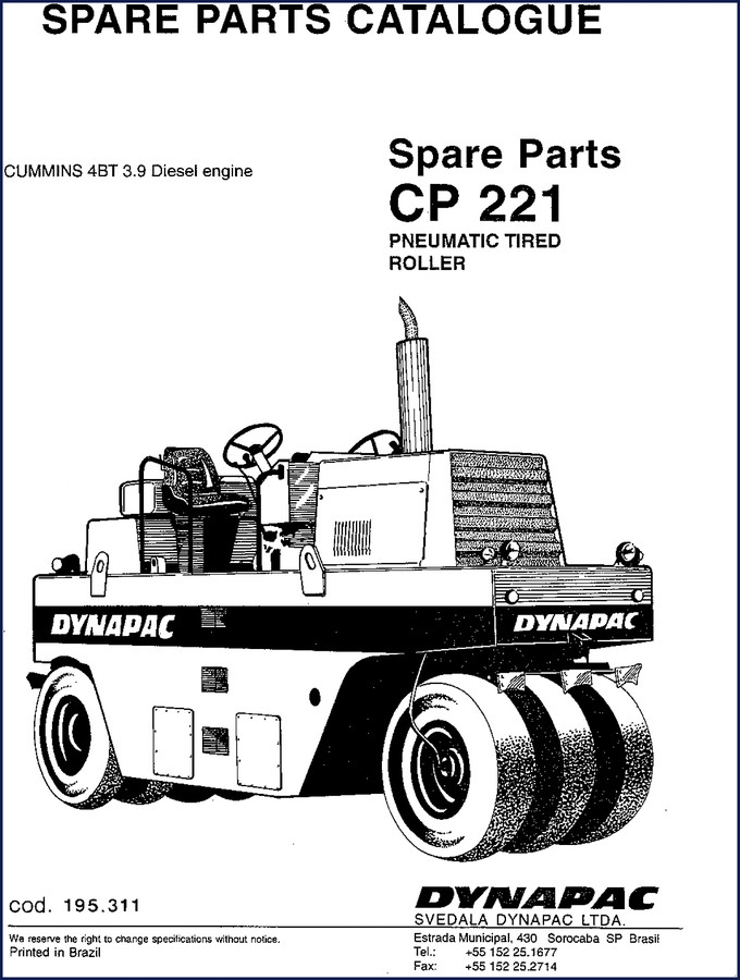 Dynapac CP 221 Parts Catalog cover - 437 pages