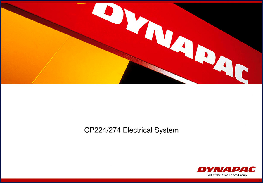 Dynapac CP224 CP274 Electrical Schematic factory OEM wiring diagram manual cover
