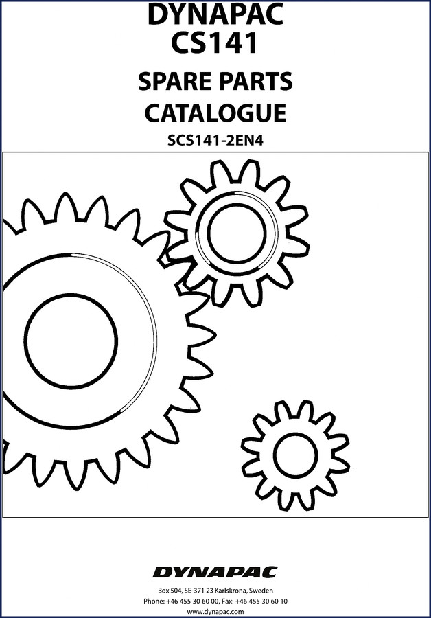 Dynapac CS141 Parts Catalog cover - OEM spare parts manual for static three-drum compactor, 187 pages