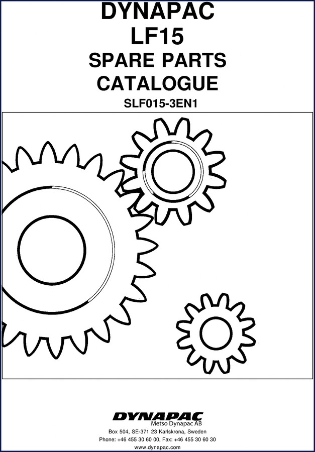 Dynapac LF15 Spare Parts Catalogue front cover showing model and Honda engine reference