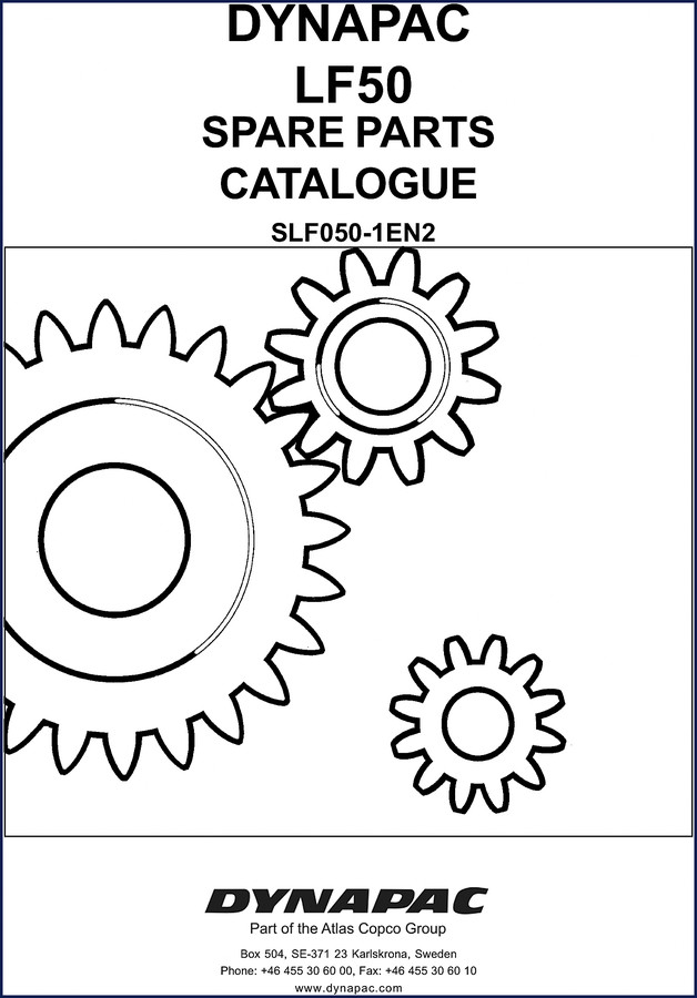 2009 Dynapac LF50 Parts Catalog cover – OEM factory spare parts catalogue