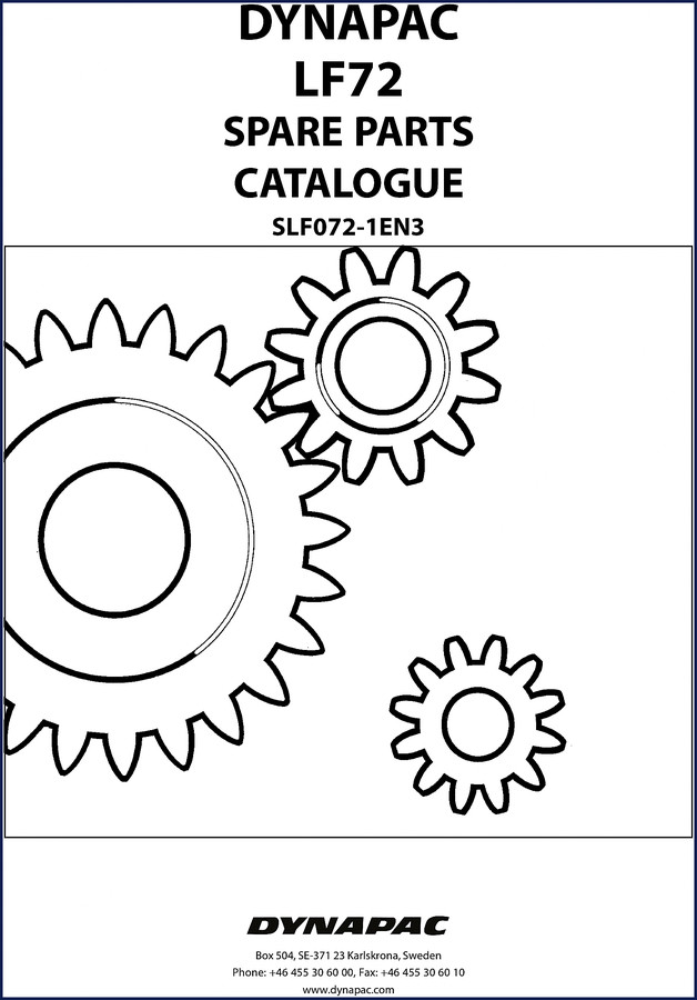 Dynapac LF72 spare parts catalogue cover page with OEM logo