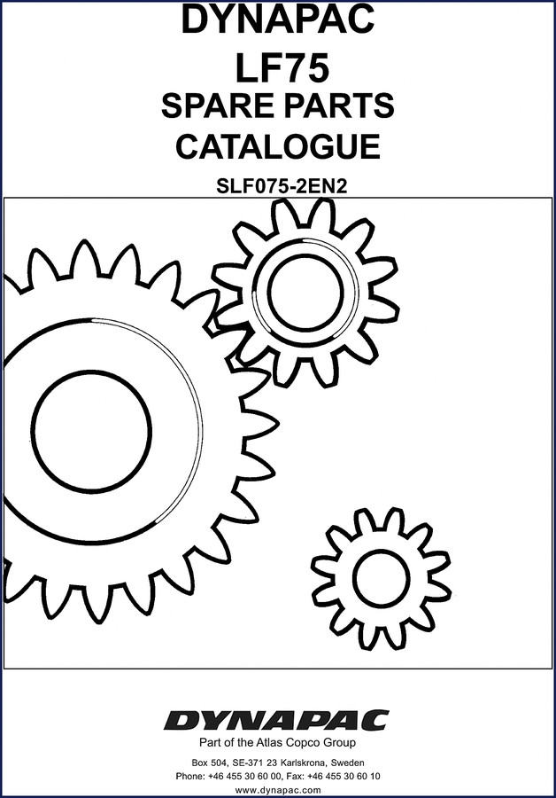 Dynapac LF75 spare parts catalog cover – 72 pages OEM factory manual for plate compactors
