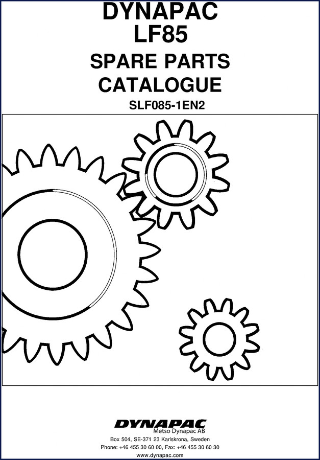 Dynapac LF85 Parts Catalog OEM factory spare parts list 50 pages