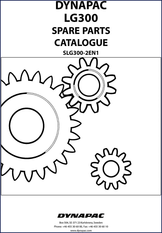 Dynapac LG300 parts catalog cover - 75-page factory spare parts catalogue for vibratory plate compactor