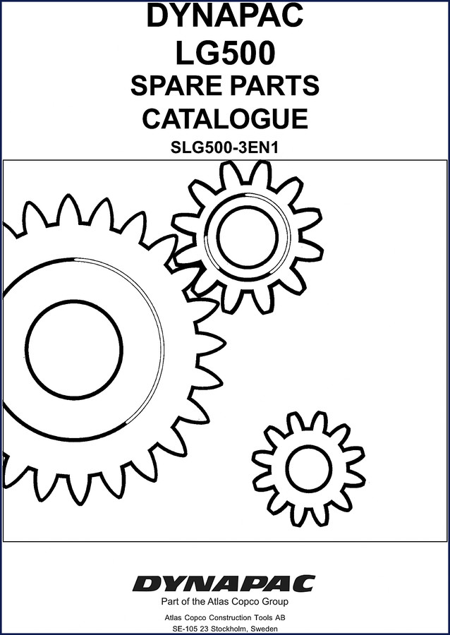 Dynapac LG500 Parts Catalog OEM factory document - cover page