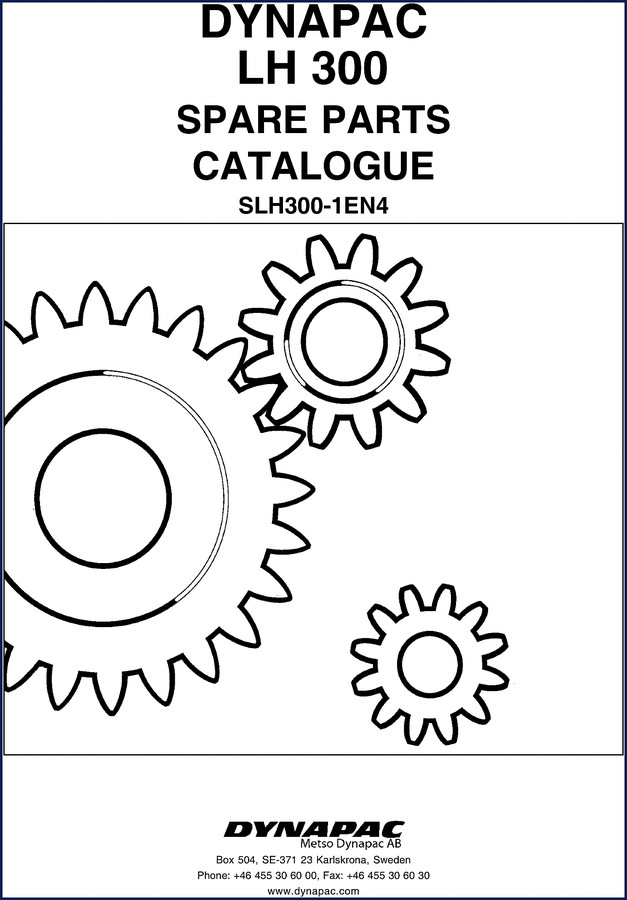 Dynapac LH 300 Parts Catalog cover page showing spare parts catalogue for LH 300 plate compactor