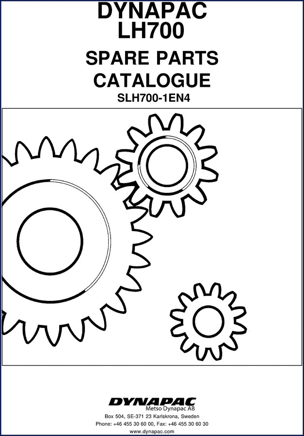 Dynapac LH700 Parts Catalog cover - OEM factory spare parts manual for plate compactor
