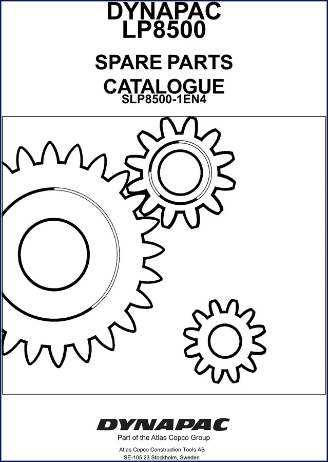 Dynapac LP8500 Parts Catalog cover – 78-page OEM spare parts manual for trench compactor